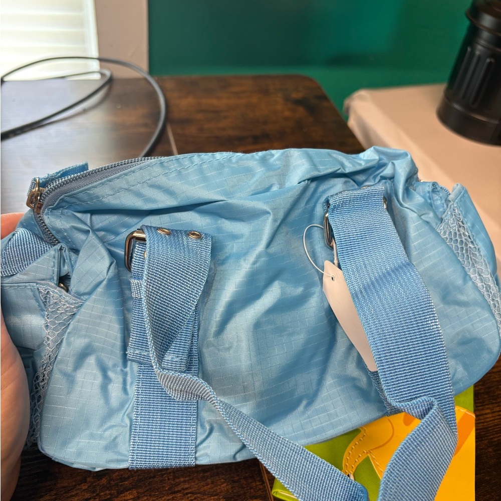 Light Blue Nylon Shoulder Bag
